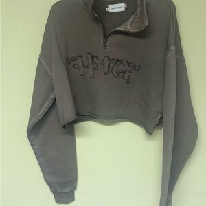 Women's Cropped Sweatshirt size M oversized preppy‎ cropped bohemian style